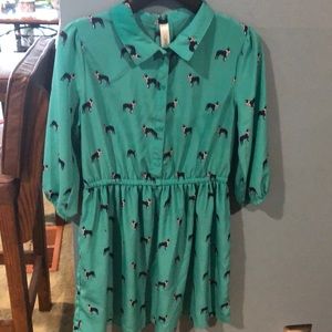 Girl French bulldog dress.